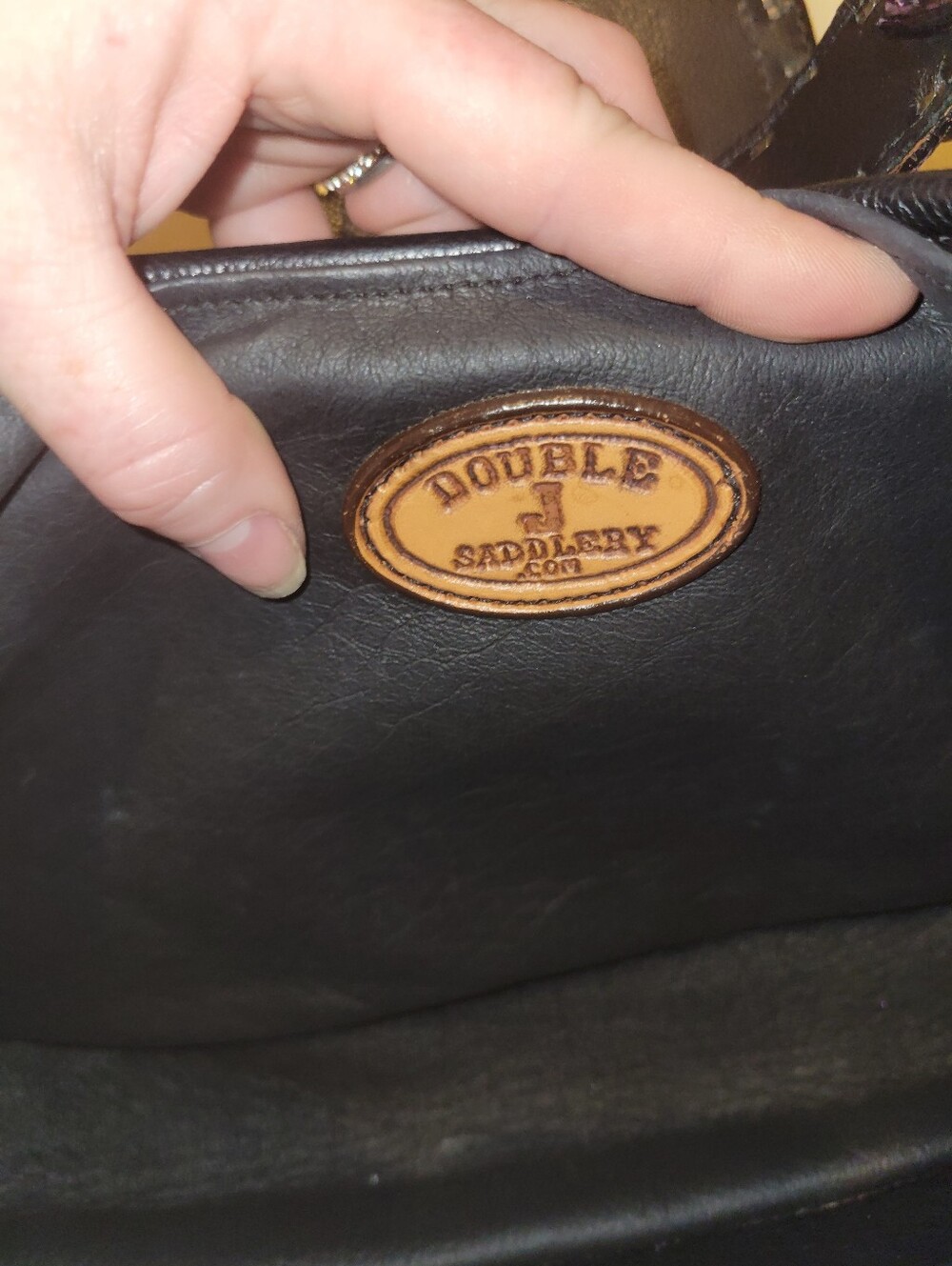 Double J Saddlery Genuine Leather Croc Purple Croc-Embossed Studded Shoulder Bag - Picture 6 of 7